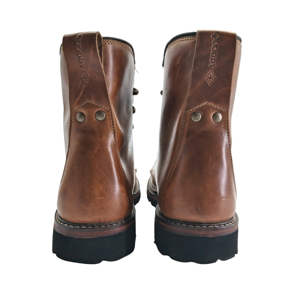 Quoddy Boots Mens Size 11.5 Brown Leather Combat Ankle Vibram Lined Lace Up - Picture 9 of 13